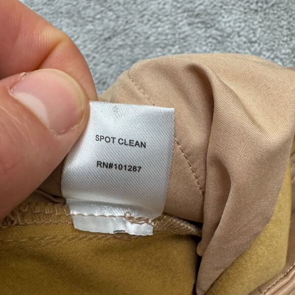 Alexia Admor Faux Leather Trouser Pants Women 9 Tan Camel Straight Leg High Rise - Picture 9 of 16